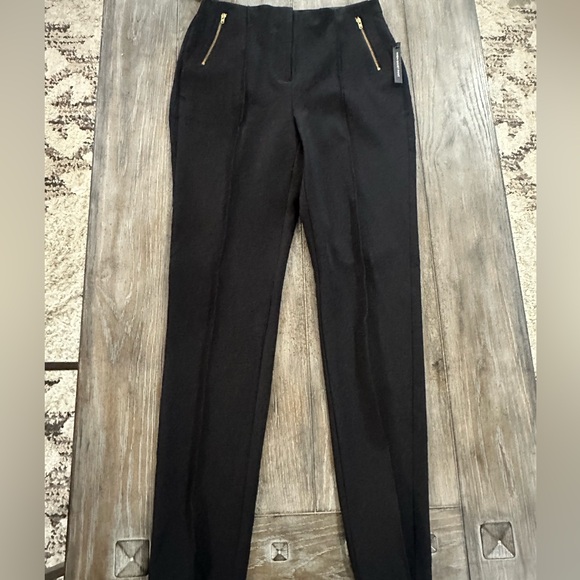 Worthington Pants - Worthington Black High-Waisted Pants with Gold Zipper Accents